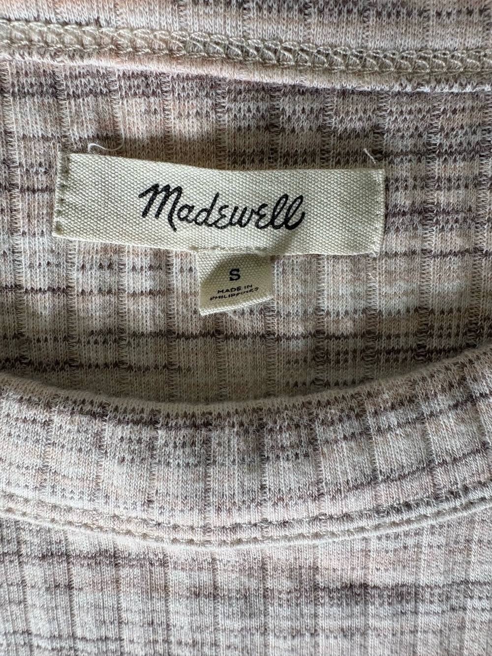 Madewell Brightside Rib Cutaway Crop Tank | Peachy Spacedye | Size S - Picture 4 of 6